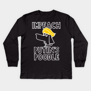 IMPEACH PUTIN'S POODLE (Ghost Version)(With Golden Locks) Kids Long Sleeve T-Shirt